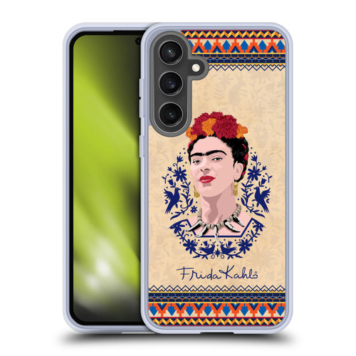 Frida Kahlo Portrait Navy Blue Soft Gel Case for Samsung Galaxy S24 FE & MagSafe
