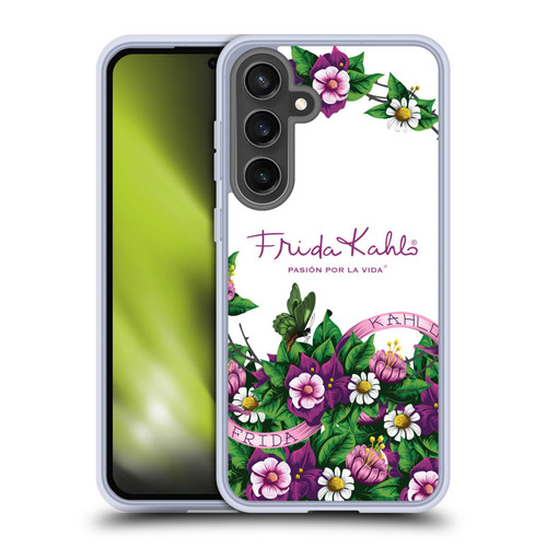 Frida Kahlo Purple Florals Bunch Soft Gel Case for Samsung Galaxy S24 FE & MagSafe