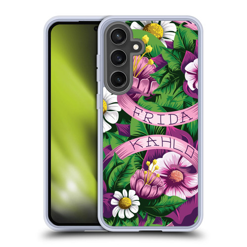 Frida Kahlo Purple Florals Lace Soft Gel Case for Samsung Galaxy S24 FE & MagSafe