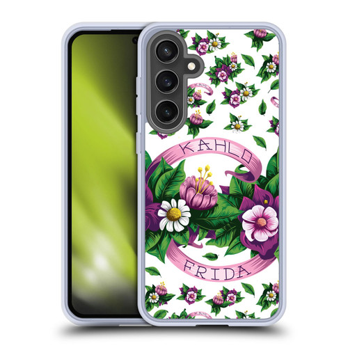 Frida Kahlo Purple Florals Ribbon Soft Gel Case for Samsung Galaxy S24 FE & MagSafe
