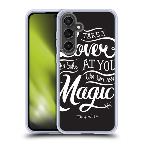 Frida Kahlo Typography Lover Black Soft Gel Case for Samsung Galaxy S24 FE & MagSafe