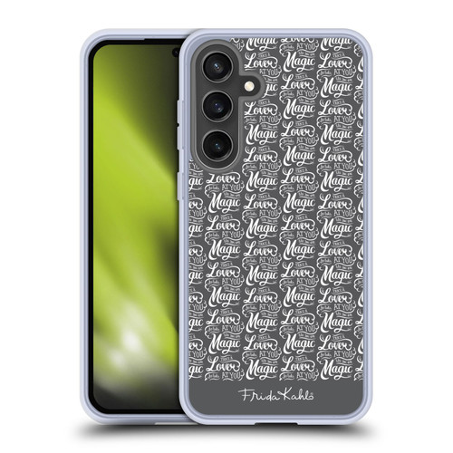 Frida Kahlo Typography Lover Grey Soft Gel Case for Samsung Galaxy S24 FE & MagSafe