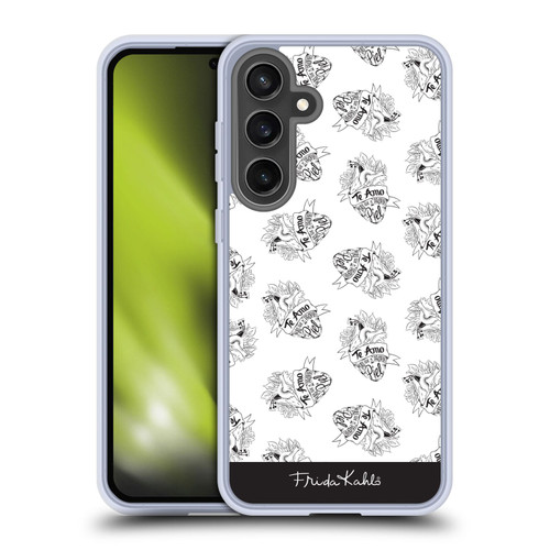 Frida Kahlo Typography White Heart Soft Gel Case for Samsung Galaxy S24 FE & MagSafe