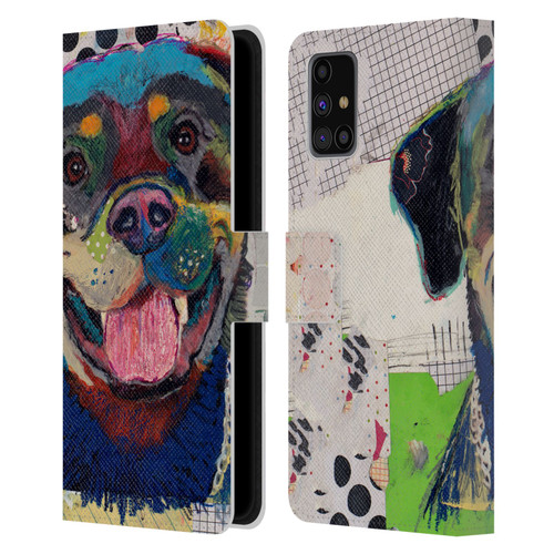 Michel Keck Dogs Rottweiler Leather Book Wallet Case Cover For Samsung Galaxy M31s (2020)