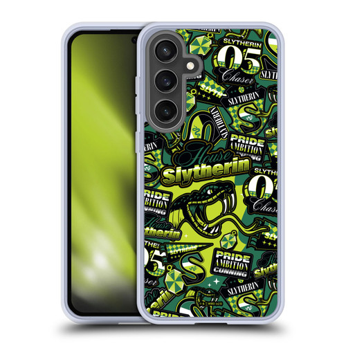Harry Potter Badge Up House Slytherin Soft Gel Case for Samsung Galaxy S24 FE & MagSafe