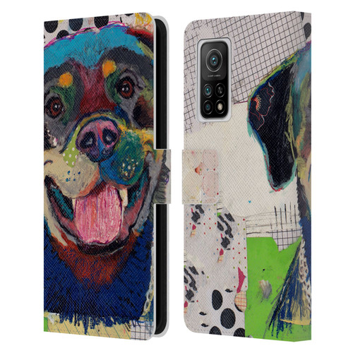 Michel Keck Dogs Rottweiler Leather Book Wallet Case Cover For Xiaomi Mi 10T 5G