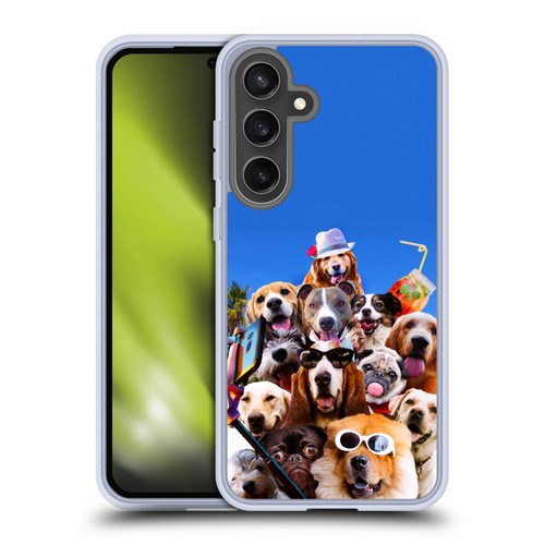 Random Galaxy Animals Beach Dog Selfie With Glasses Soft Gel Case for Samsung Galaxy S24 FE & MagSafe