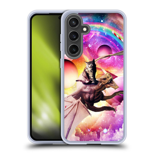 Random Galaxy Mixed Designs Space Dragon & Cat Soft Gel Case for Samsung Galaxy S24 FE & MagSafe