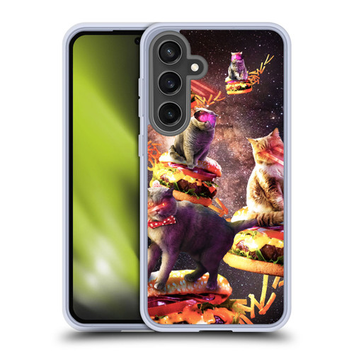 Random Galaxy Space Cat Burger & Fries Soft Gel Case for Samsung Galaxy S24 FE & MagSafe