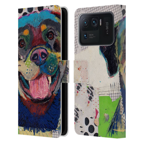 Michel Keck Dogs Rottweiler Leather Book Wallet Case Cover For Xiaomi Mi 11 Ultra