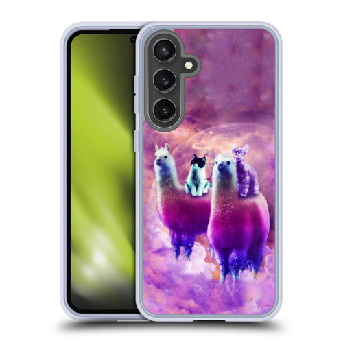 Random Galaxy Space Llama Kitty & Cat Soft Gel Case for Samsung Galaxy S24 FE & MagSafe