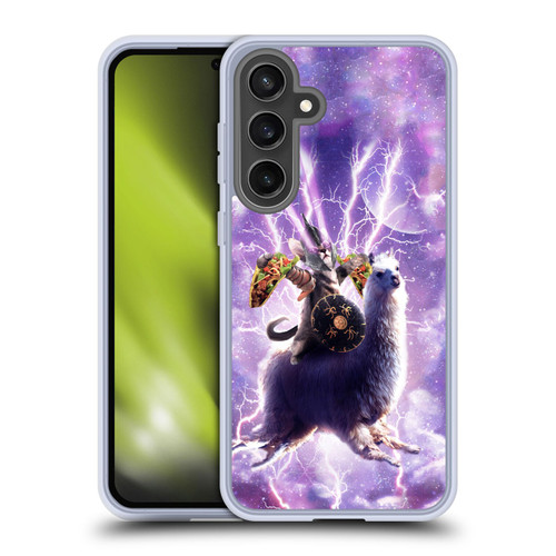 Random Galaxy Space Llama Lazer Cat & Tacos Soft Gel Case for Samsung Galaxy S24 FE & MagSafe