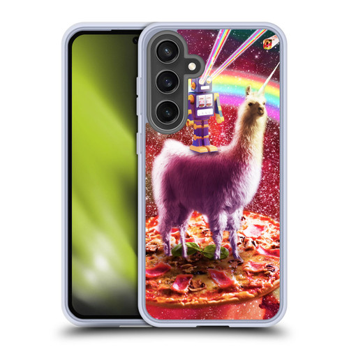 Random Galaxy Space Llama Robot & Pizza Soft Gel Case for Samsung Galaxy S24 FE & MagSafe