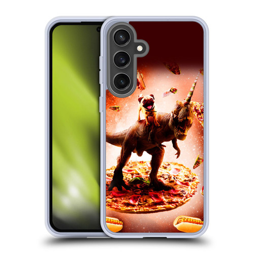 Random Galaxy Space Pizza Ride Pug & Dinosaur Unicorn Soft Gel Case for Samsung Galaxy S24 FE & MagSafe