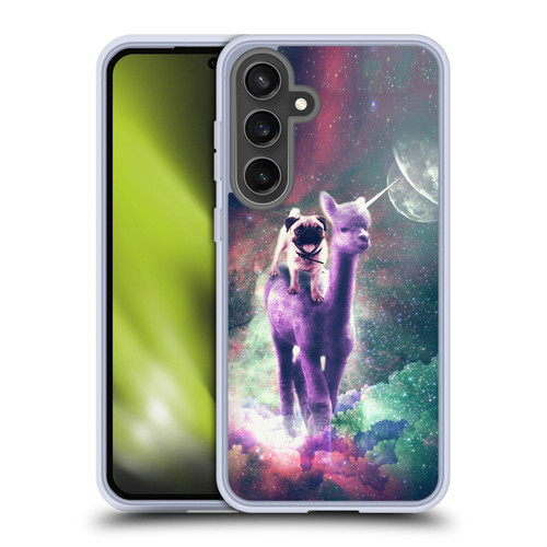 Random Galaxy Space Unicorn Ride Pug Riding Llama Soft Gel Case for Samsung Galaxy S24 FE & MagSafe