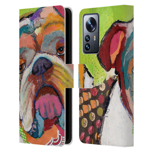 Michel Keck Dogs Bulldog Leather Book Wallet Case Cover For Xiaomi 12 Pro