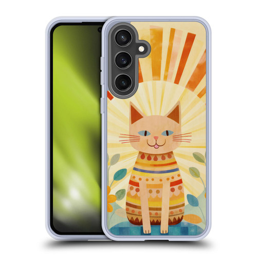 LebensArt Mix Art Boho Whimsy Cat Soft Gel Case for Samsung Galaxy S24 FE & MagSafe