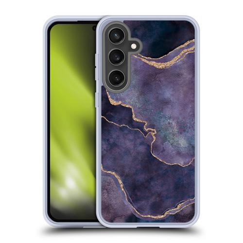 LebensArt Mineral Marble Purple Soft Gel Case for Samsung Galaxy S24 FE & MagSafe