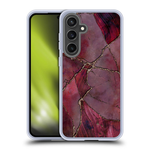 LebensArt Mineral Marble Red Soft Gel Case for Samsung Galaxy S24 FE & MagSafe