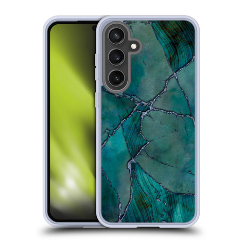 LebensArt Mineral Marble Teal Soft Gel Case for Samsung Galaxy S24 FE & MagSafe