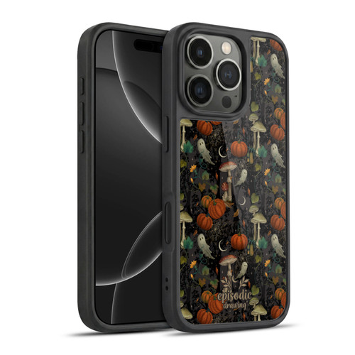Episodic Drawing Spooky Patterns Whimsy Halloween Pumpkin Gel Armour Case For Apple iPhone 16 Pro