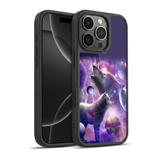 Random Galaxy Animals Cosmic Wolf Space Gel Armour Case For Apple iPhone 16 Pro