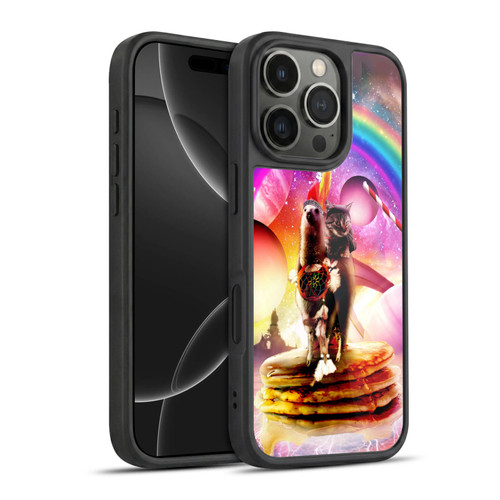 Random Galaxy Space Llama Cat & Electric Pancakes Gel Armour Case For Apple iPhone 16 Pro