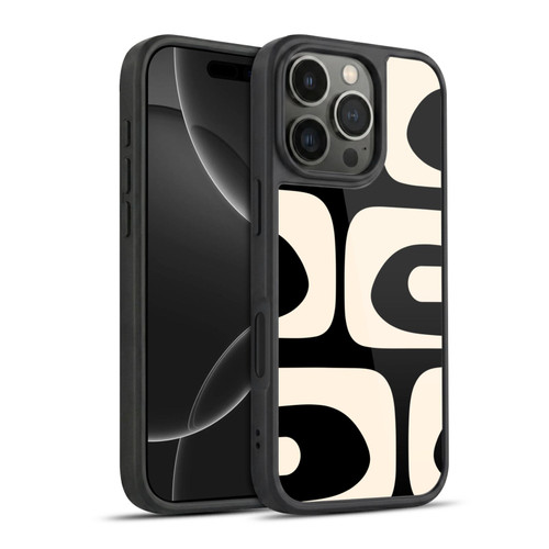 Kierkegaard Design Studio Retro Abstract Patterns Modern Piquet Black Cream Gel Armour Case For Apple iPhone 16 Pro