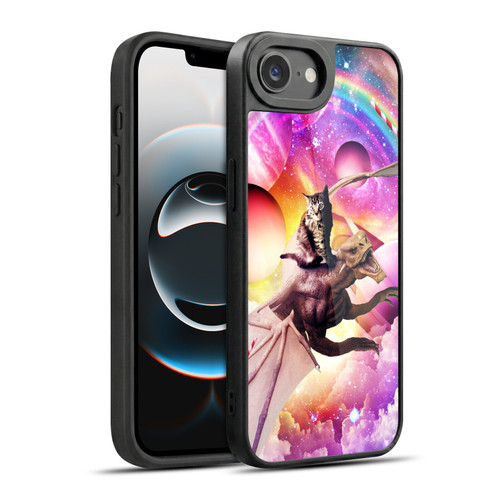 Random Galaxy Mixed Designs Space Dragon & Cat Gel Armour Case For Apple iPhone 16e / Apple iPhone 17e