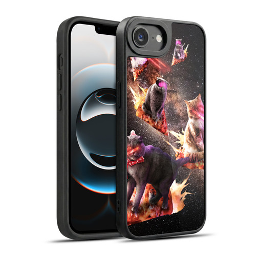 Random Galaxy Space Cat Fire Pizza Gel Armour Case For Apple iPhone 16e / Apple iPhone 17e