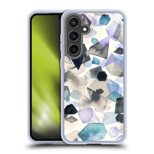 Ninola Pattern Abstract Crystals Blue Soft Gel Case for Samsung Galaxy S24 FE & MagSafe