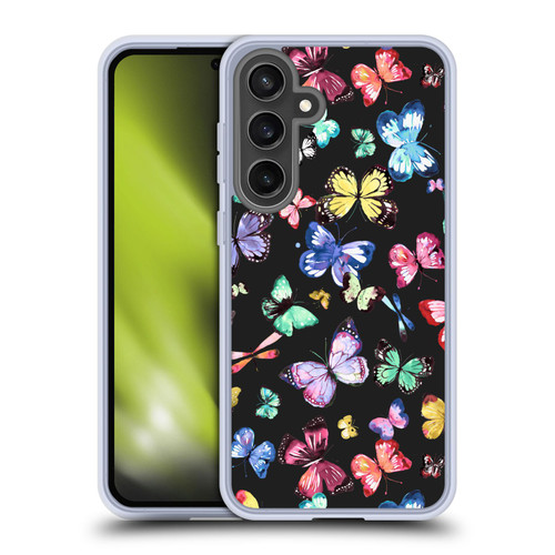 Ninola Patterns 4 Butterflies Black Multi Soft Gel Case for Samsung Galaxy S24 FE & MagSafe