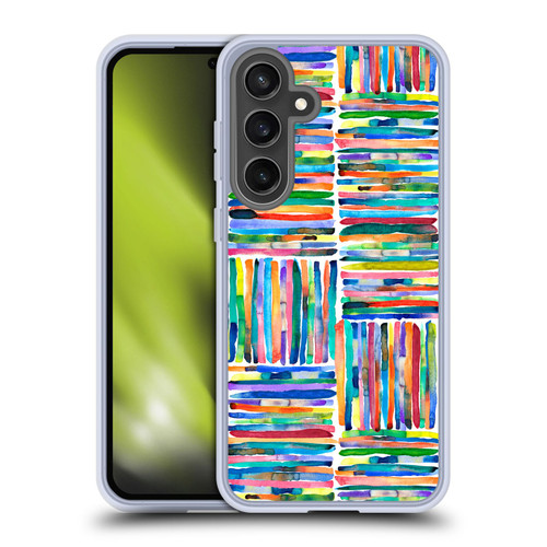 Ninola Patterns 4 Handpainted Stripes Multi Soft Gel Case for Samsung Galaxy S24 FE & MagSafe