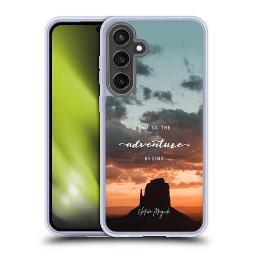 Nature Magick So The Adventure Begins Quote Desert Soft Gel Case for Samsung Galaxy S24 FE & MagSafe