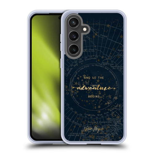 Nature Magick So The Adventure Begins Quote Star Map Soft Gel Case for Samsung Galaxy S24 FE & MagSafe