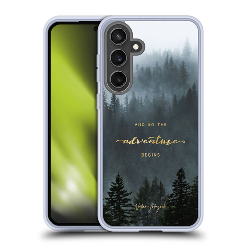 Nature Magick So The Adventure Begins Quote Trees Soft Gel Case for Samsung Galaxy S24 FE & MagSafe