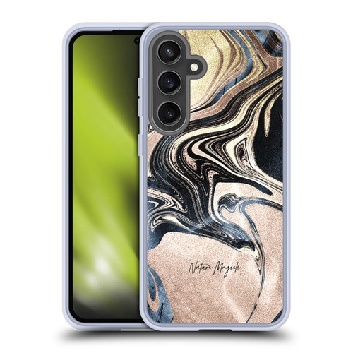 Nature Magick Luxe Gold Marble Metallic Cream Soft Gel Case for Samsung Galaxy S24 FE & MagSafe