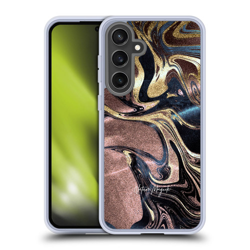 Nature Magick Luxe Gold Marble Metallic Gold Soft Gel Case for Samsung Galaxy S24 FE & MagSafe