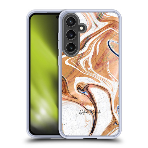 Nature Magick Luxe Gold Marble Metallic Wood Soft Gel Case for Samsung Galaxy S24 FE & MagSafe