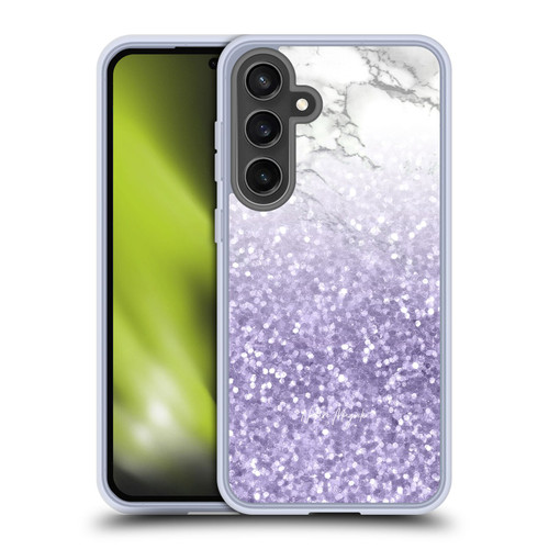 Nature Magick Marble Glitter Sparkle Pastel Ultra Violet Purple Sparkles Soft Gel Case for Samsung Galaxy S24 FE & MagSafe