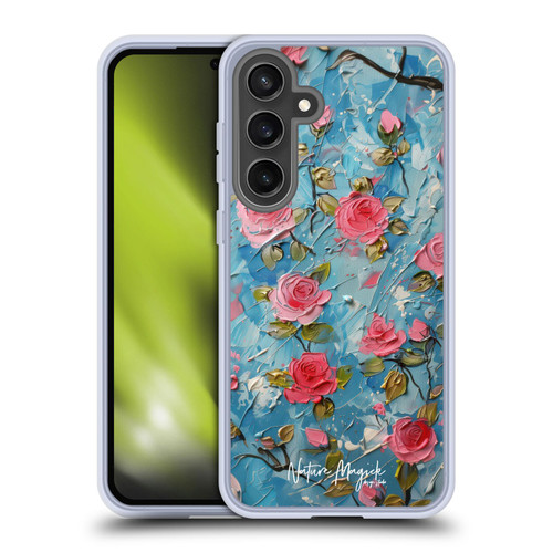 Nature Magick Paint Blobs Roses Soft Gel Case for Samsung Galaxy S24 FE & MagSafe