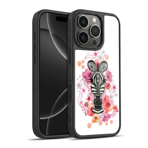 Monika Strigel Animals And Flowers Zebra Gel Armour Case For Apple iPhone 16 Pro