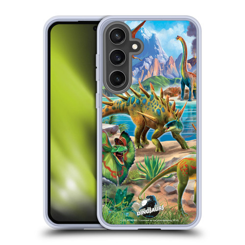 P.D. Moreno Dinosaur Scene Predator And Prey Soft Gel Case for Samsung Galaxy S24 FE & MagSafe