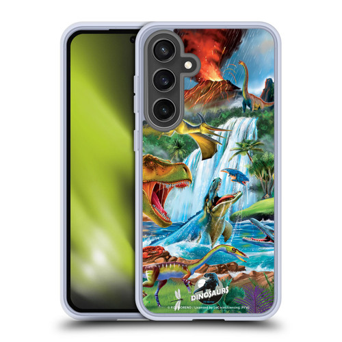 P.D. Moreno Dinosaur Scene In The Waters Soft Gel Case for Samsung Galaxy S24 FE & MagSafe