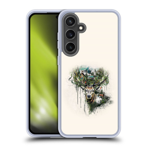 Riza Peker Animal Abstract Deer Wilderness Soft Gel Case for Samsung Galaxy S24 FE & MagSafe