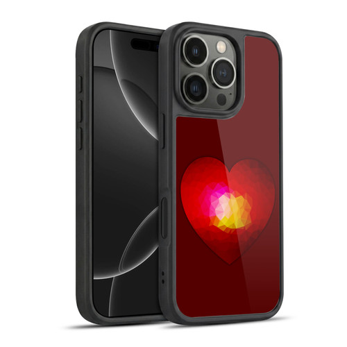 PLdesign Geometric Burning Heart Gel Armour Case For Apple iPhone 16 Pro