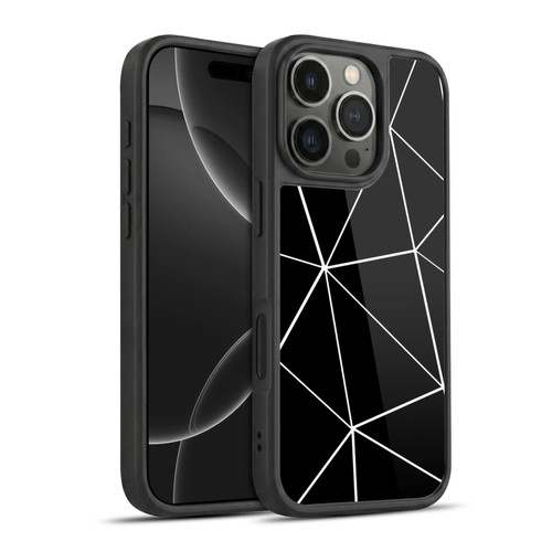 PLdesign Geometric Patterns Black Triangles White Lines Gel Armour Case For Apple iPhone 16 Pro