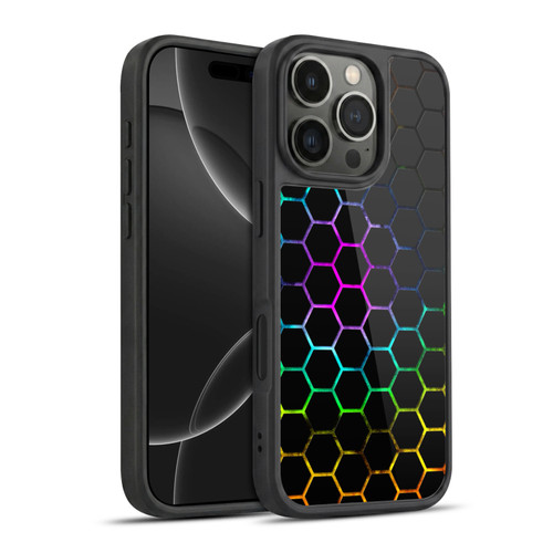 PLdesign Geometric Patterns Honeycomb Spectrum Gel Armour Case For Apple iPhone 16 Pro