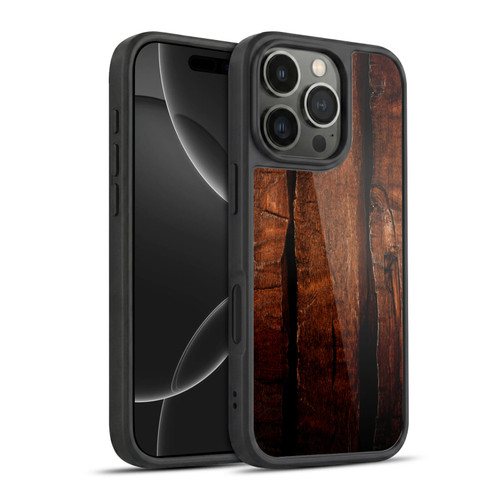 PLdesign Wood Prints Brown Rustic Ombre Gel Armour Case For Apple iPhone 16 Pro
