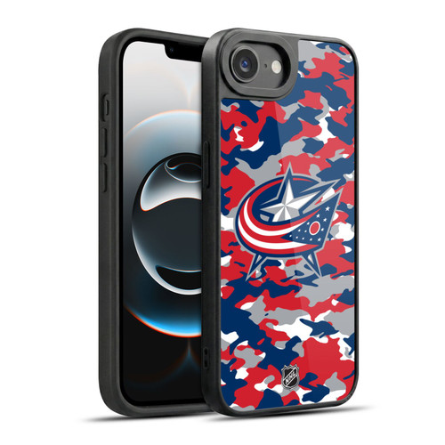 NHL Columbus Blue Jackets Camouflage Gel Armour Case For Apple iPhone 16e / Apple iPhone 17e